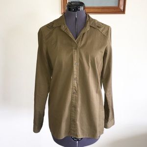 Sibel Saral Olive Green Military Cotton Top XS
